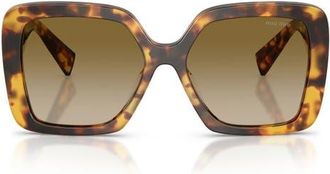 Miu Miu 56mm Gradient Irregular Sunglasses in Honey Havana/brown Gradient at Nordstrom