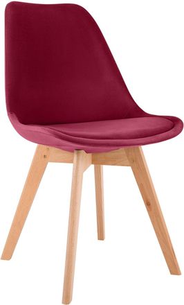 Clp Silla con asiento en terciopelo rojo