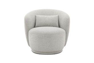 Castlery Avery Swivel Armchair Customized, Performance Classic Twill, Medium Grey, Spill-Resistant, 360-&deg; Swivel, Castlery, Grey