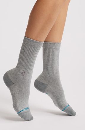 Stance Icon Quarter Crew Socks in Greyheather at Nordstrom, Size Medium