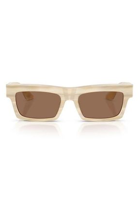Oliver Peoples x KHAITE 54mm Pillow Sunglasses in Beige Silk /Brown at Nordstrom