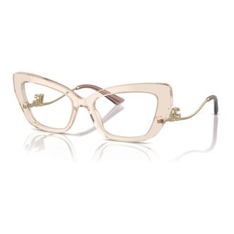 Dolce & Gabbana Glasses, unisex, Beige, Size: 56 MM Transparent Light Brown Eyewear Frames