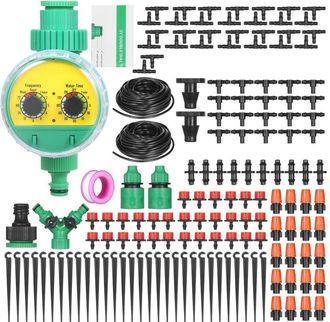 OEM Kit De Riego Por Goteo Para Plantas, Sistema De Riego Para Armar Uno Mismo Con Temporizador Electr&oacute;nico Autom&aacute;tico, Boquillas, Rociadores Y Goteros, 3