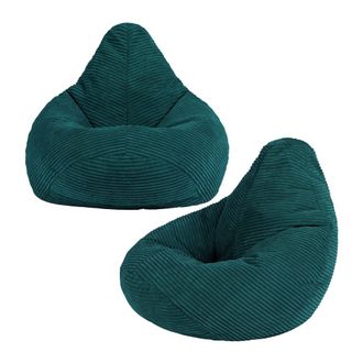 Icon Brand Set de 2 pufs infantil reclinable de pana azul pato