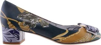Ferragamo Vara Bow Floral Pumps, Size 6 C