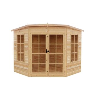 Shires Hampton Shiplap Summerhouse Garden Sun Room Approx 8 x 8 Feet in Brown
