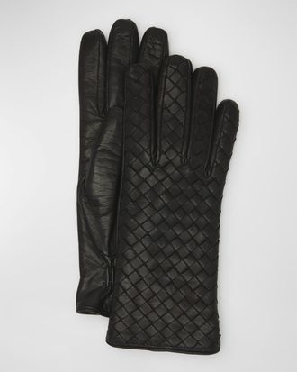 Bottega Veneta Woven Nappa Leather Gloves