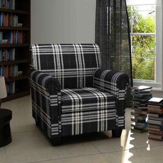 vidaXL Sill&oacute;n Con Coj&iacute;n De Tela Negro Vidaxl
