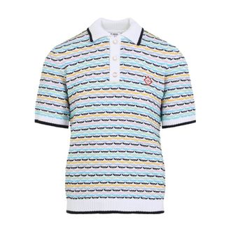 Casablanca Polo in maglia a maniche corte multicolore - - Knitwear - Uomo - Multicolore - L