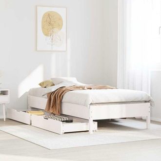vidaXL Vidaxl - Estructura Cama Sin Colch&oacute;n Madera Maciza Pino Blanca 100x200cm