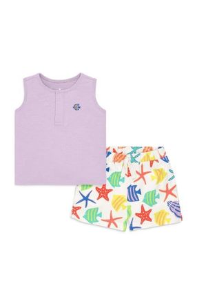 primary Baby Henley Tank Set in Ivory Under The Sea at Nordstrom, Size 18-24M