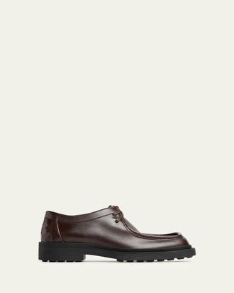 Bottega Veneta Mens Ben Intrecciato-Back Leather Derby Shoes