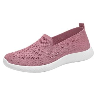 Generic Womens Walking Shoes Slip-On Sporty Trainer Sneakers Comfortable Lightweight Soft Trainers Breathable Mesh Orthopedic Shoes Non-Slip Low Top Trainers 