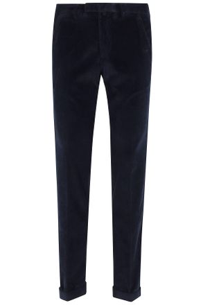 BRIGLIA 1949 Blue 1000R Tencel Velvet Straight-Leg Pants