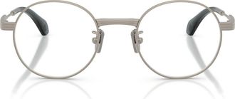 Moncler Suffuse 49mm Round Sunglasses in Silver /Mirror Blue at Nordstrom