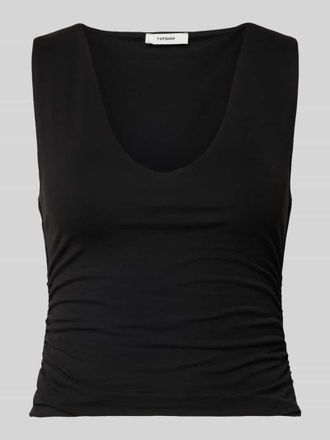 Topshop Slim Fit Tr&auml;gertop mit Raffungen und V-Ausschnitt Modell MY in Black, Gr&ouml;&szlig;e XS