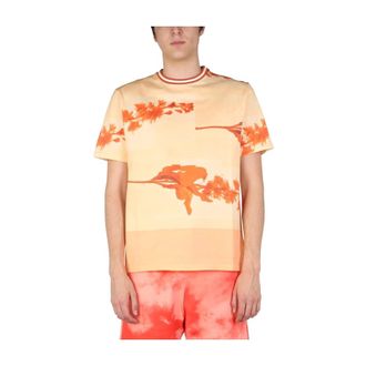 Paul Smith T-shirt Floreale Stem - - Tops - Uomo - Arancione - S