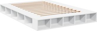 vidaXL Estructura De Cama Madera De Ingenier&iacute;a Blanca 140x200 Cm Vidaxl