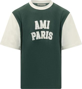 Ami Logo T-shirt - Dames - T-shirts - Groen - XS - Katoen - Tops