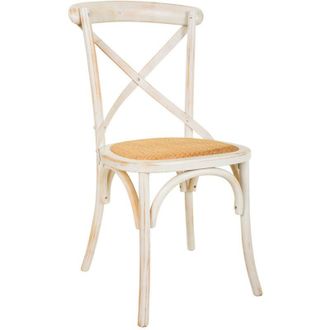 Wanderlust Deco Silla De Madera Y Asiento De Ratan 44x42x46/88h Cm