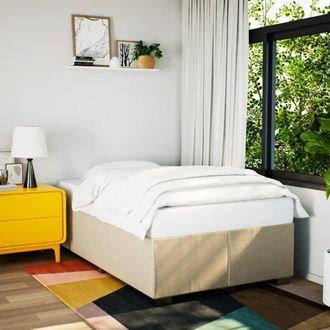 vidaXL Vidaxl Giroletto Senza Materasso Crema 120x190cm In Tessuto