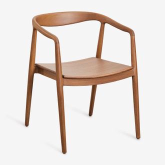 Sklum Sklum - Pack De 4 Sillas De Comedor Con Reposabrazos En Madera De Teca Rokan