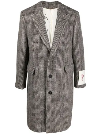 Golden Goose Cappotto monopetto con applicazione - Grigio