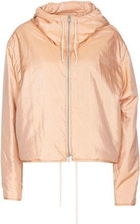 Jil Sander Blend Silk Zip Up Hooded Jacket