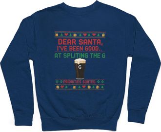 Generic Dear Santa Ive Been Good At Splitting The G Sweater | Funny Novelty Mens Christmas Sweatshirt, Xmas Jumper Navy/Small