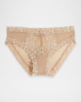 Natori Feathers Lace-Trim and Mesh Hipster Briefs