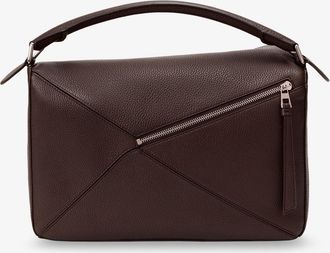 Loewe Mens Shoulder Bag Puzzle Brown Leather Belt