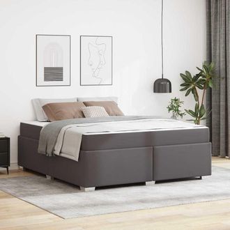 vidaXL Vidaxl - Struttura Del Letto Grigio 180 X 200 Cm Pelle Sintetica