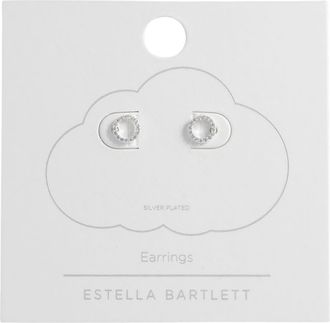 Estella Bartlett Cubic Zirconia Circle Stud Earrings in Silver at Nordstrom