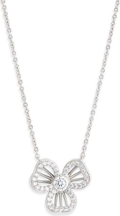 Nadri Bella Open Petal Pendant Necklace in Rhodium at Nordstrom Rack