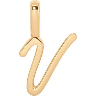Made by Mary Script Initial Charm Gold Vermeil in Gold Vermeil Initial V at Nordstrom
