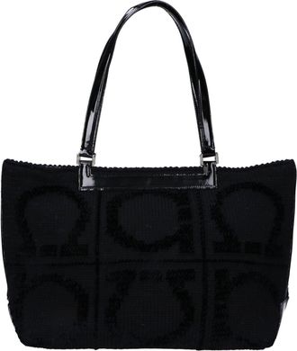 Ferragamo Black Wool Tote Bag (Pre-Owned)