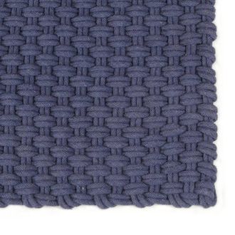 Berkfield Home Rug Rectangular Navy Blue 160x230 cm Cotton | Size: 100 cm diameter