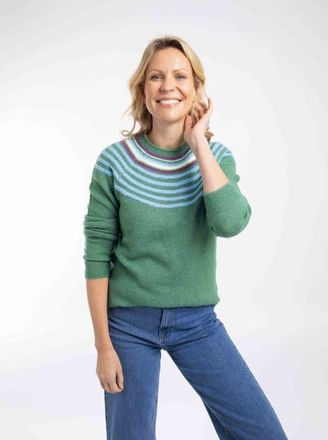 Weird Fish Sinatra Patterned Knit Sweater in Ivy at Nordstrom, Size 16