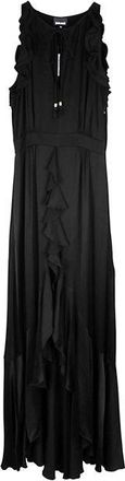 Just Cavalli Black Sleeveless Ruffled Maxi Dress Size XS