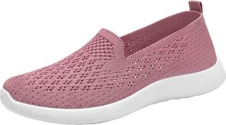 Generic Womens Walking Shoes Slip-On Sporty Trainer Sneakers Comfortable Lightweight Soft Trainers Breathable Mesh Orthopedic Shoes Non-Slip Low Top Trainers 