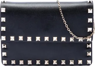 Valentino Pre-owned Valentino Leather Rockstud Clutch on Chain Ladies F08W5ZCXQ2ICZ8OT