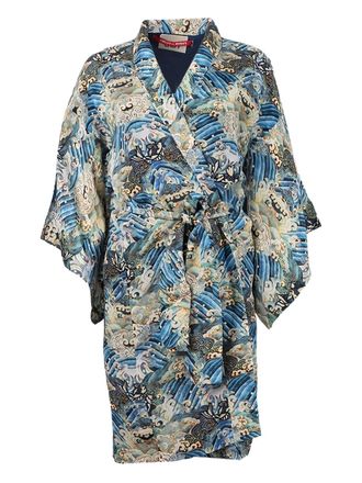Chufy Susu short belted coat - women - Viscose - XS/S - Blue