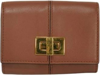 Fendi Pre-owned Fendiiway Calf Leather Card Case - Dames - Vintage Accessoires - Bruin - ONE Size - Leer - Vintage