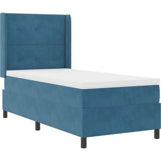 vidaXL Cama Tipo Box Spring Con Tiras Led Azul 80 X 200 Cm Terciopelo Vidaxl