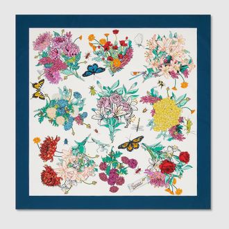 Gucci 90 X 90 Project Printed Silk Carr&eacute;, Multicolor, Silk