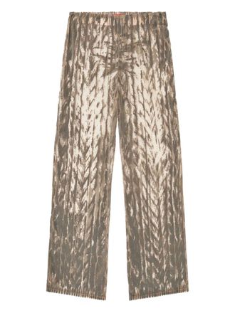 Diesel cable-print tulle trousers - Neutrals