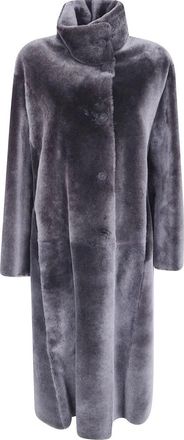 Giorgio Armani Single-Breasted Coats - Dames - Mantel - Grijs - S - Jassen