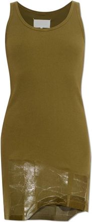Maison Margiela Asymmetrische Jurk - Dames - Korte kleedjes - Groen - XS - Katoen - Kleedjes