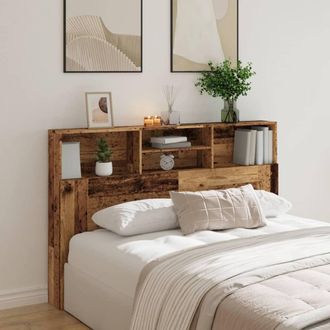 Berkfield Home Headboard Cabinet Old Wood 160x19x103.5 cm Engineered Wood in Brown