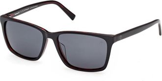 Timberland TB00073-H Polarized 65D Mens Sunglasses Red Size 57